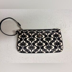 Coach Black & White Wristlet